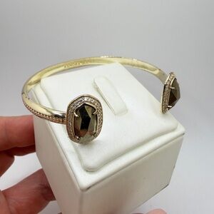 Kendra Scott "Elton" Cuff Bracelet in gold tone with "Pyrite" stone accents!